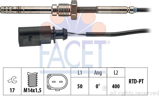 FACET 22.0066 - Sensore, Temperatura gas scarico autozon.pro