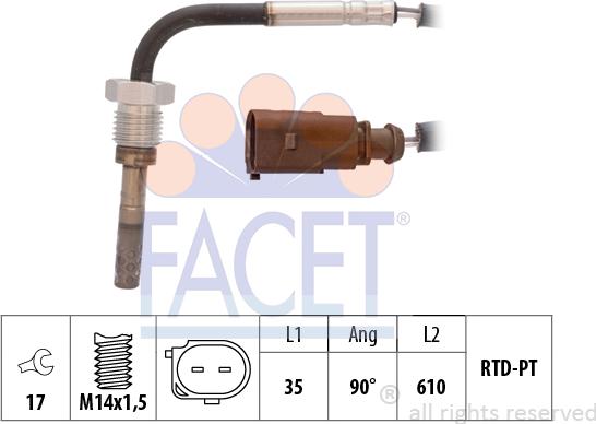 FACET 22.0067 - Sensore, Temperatura gas scarico autozon.pro