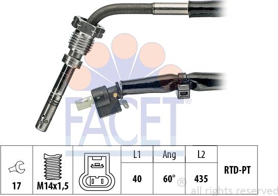 FACET 22.0084 - Sensore, Temperatura gas scarico autozon.pro