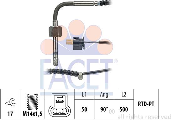 FACET 22.0081 - Sensore, Temperatura gas scarico autozon.pro