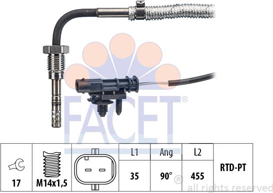 FACET 22.0088 - Sensore, Temperatura gas scarico autozon.pro