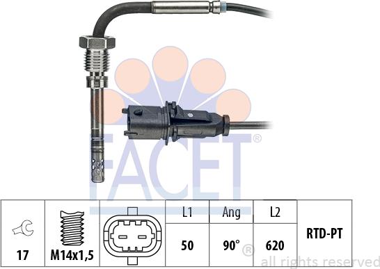 FACET 22.0037 - Sensore, Temperatura gas scarico autozon.pro