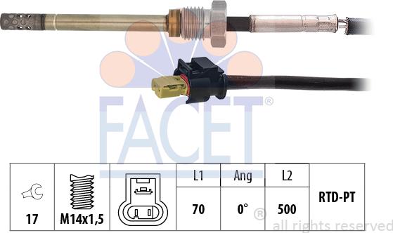 FACET 22.0079 - Sensore, Temperatura gas scarico autozon.pro