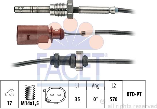 FACET 22.0075 - Sensore, Temperatura gas scarico autozon.pro