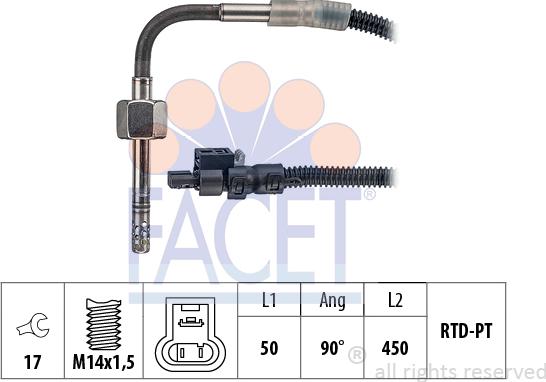 FACET 22.0194 - Sensore, Temperatura gas scarico autozon.pro