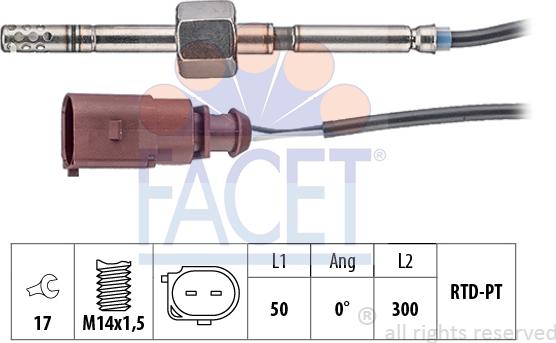 FACET 22.0149 - Sensore, Temperatura gas scarico autozon.pro