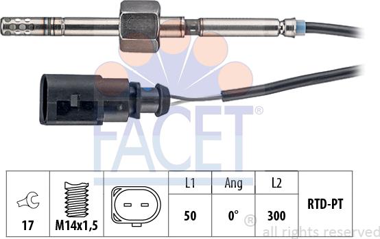 FACET 22.0146 - Sensore, Temperatura gas scarico autozon.pro