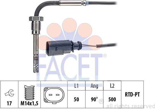 FACET 22.0154 - Sensore, Temperatura gas scarico autozon.pro