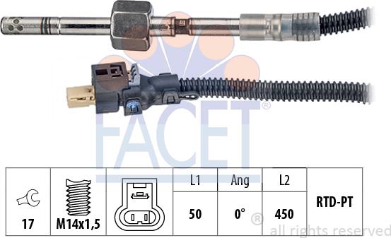 FACET 22.0189 - Sensore, Temperatura gas scarico autozon.pro