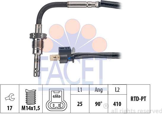 FACET 22.0133 - Sensore, Temperatura gas scarico autozon.pro