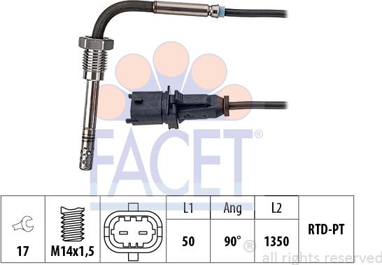 FACET 22.0179 - Sensore, Temperatura gas scarico autozon.pro