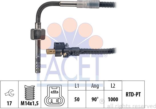 FACET 22.0170 - Sensore, Temperatura gas scarico autozon.pro