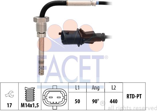 FACET 22.0351 - Sensore, Temperatura gas scarico autozon.pro