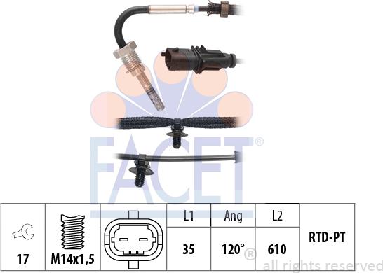 FACET 22.0357 - Sensore, Temperatura gas scarico autozon.pro