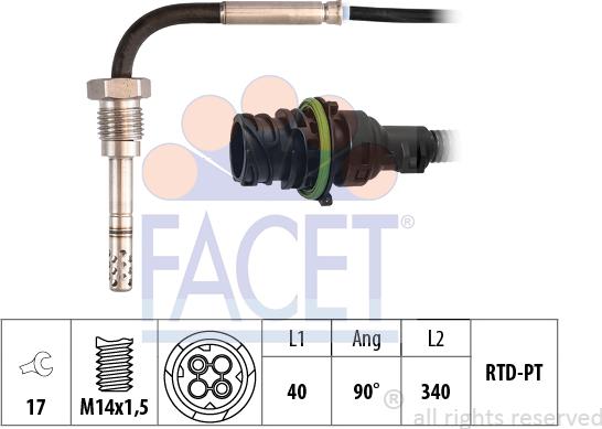 FACET 22.0366 - Sensore, Temperatura gas scarico autozon.pro