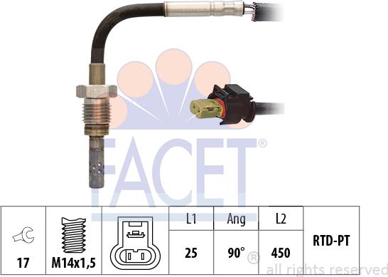 FACET 22.0307 - Sensore, Temperatura gas scarico autozon.pro