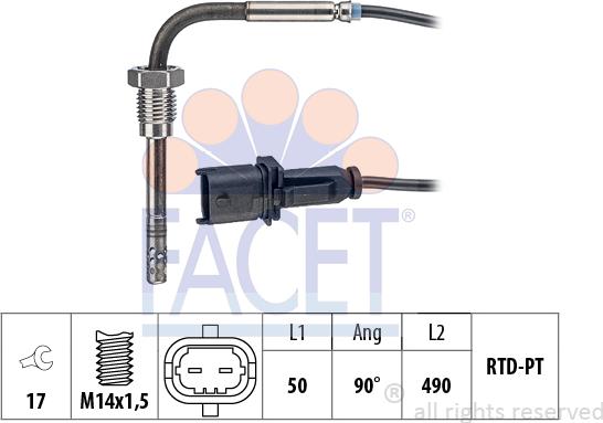 FACET 22.0294 - Sensore, Temperatura gas scarico autozon.pro