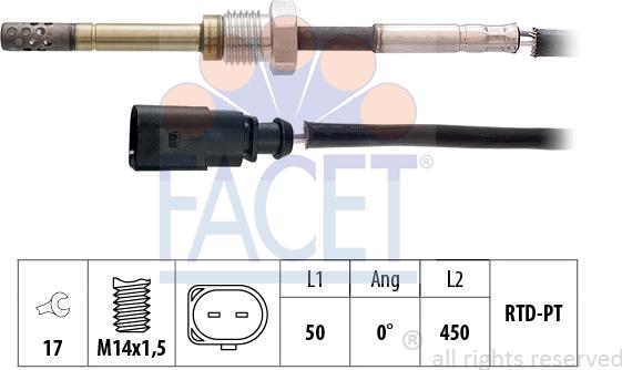 FACET 22.0295 - Sensore, Temperatura gas scarico autozon.pro