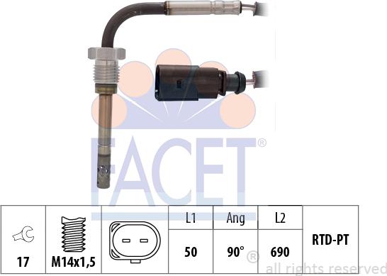 FACET 22.0290 - Sensore, Temperatura gas scarico autozon.pro