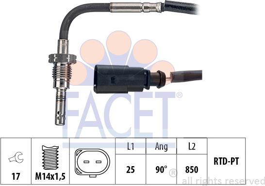 FACET 22.0291 - Sensore, Temperatura gas scarico autozon.pro