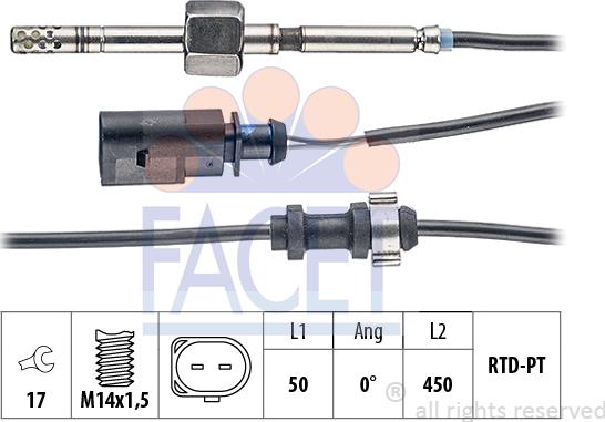 FACET 22.0245 - Sensore, Temperatura gas scarico autozon.pro