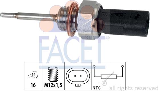 FACET 220.257 - Sensore, Temperatura gas scarico autozon.pro