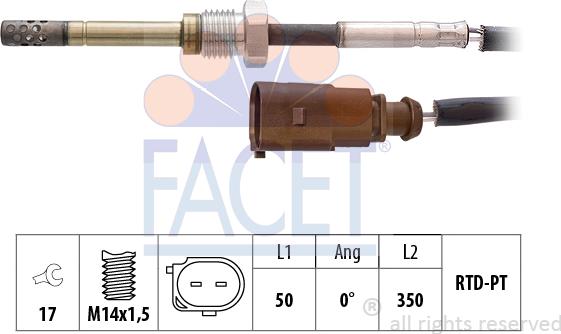 FACET 22.0264 - Sensore, Temperatura gas scarico autozon.pro