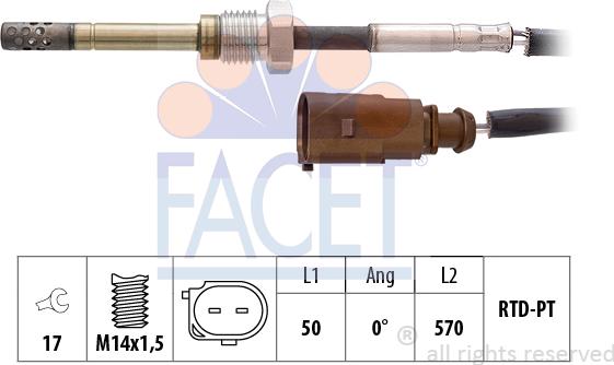 FACET 22.0266 - Sensore, Temperatura gas scarico autozon.pro