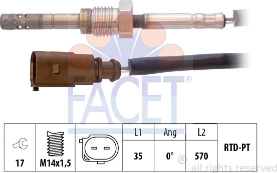 FACET 22.0267 - Sensore, Temperatura gas scarico autozon.pro