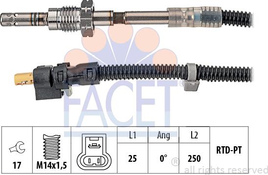 FACET 22.0200 - Sensore, Temperatura gas scarico autozon.pro