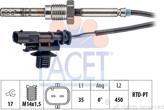 FACET 22.0203 - Sensore, Temperatura gas scarico autozon.pro