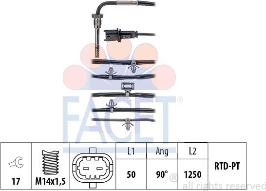 FACET 22.0214 - Sensore, Temperatura gas scarico autozon.pro