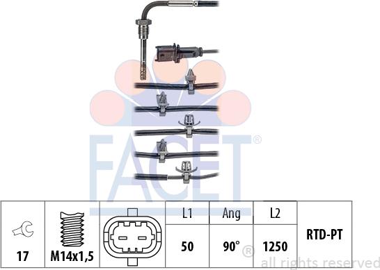 FACET 22.0213 - Sensore, Temperatura gas scarico autozon.pro