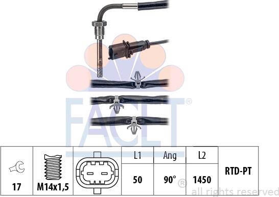 FACET 22.0212 - Sensore, Temperatura gas scarico autozon.pro