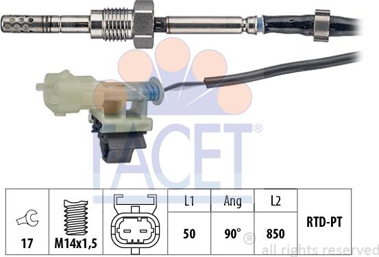 FACET 22.0217 - Sensore, Temperatura gas scarico autozon.pro