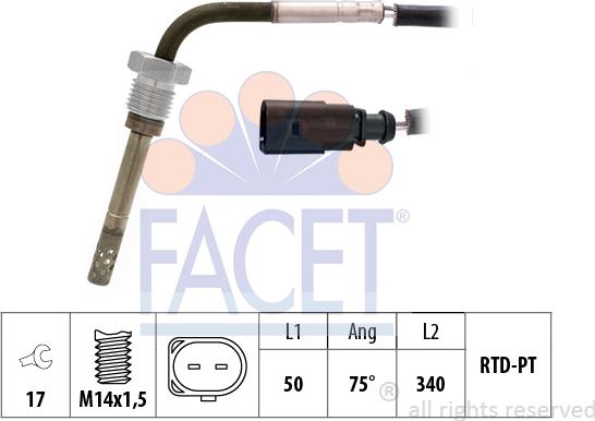 FACET 22.0283 - Sensore, Temperatura gas scarico autozon.pro