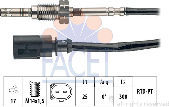 FACET 22.0282 - Sensore, Temperatura gas scarico autozon.pro