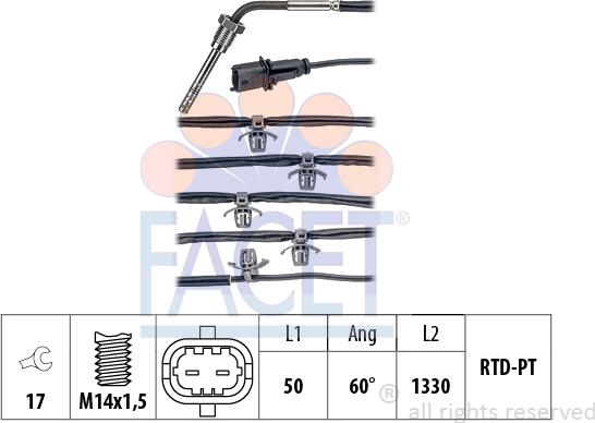 FACET 22.0234 - Sensore, Temperatura gas scarico autozon.pro