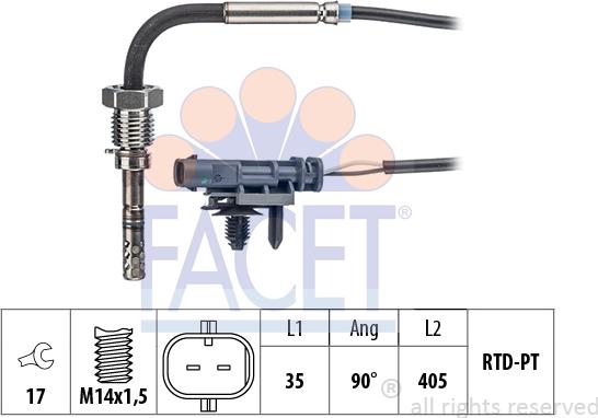 FACET 22.0233 - Sensore, Temperatura gas scarico autozon.pro