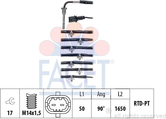 FACET 22.0225 - Sensore, Temperatura gas scarico autozon.pro