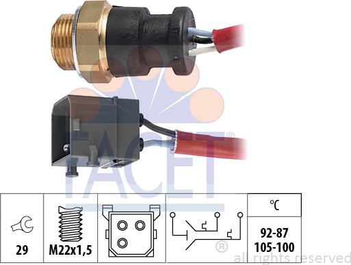 FACET 75.627 - Termocontatto, Ventola radiatore autozon.pro