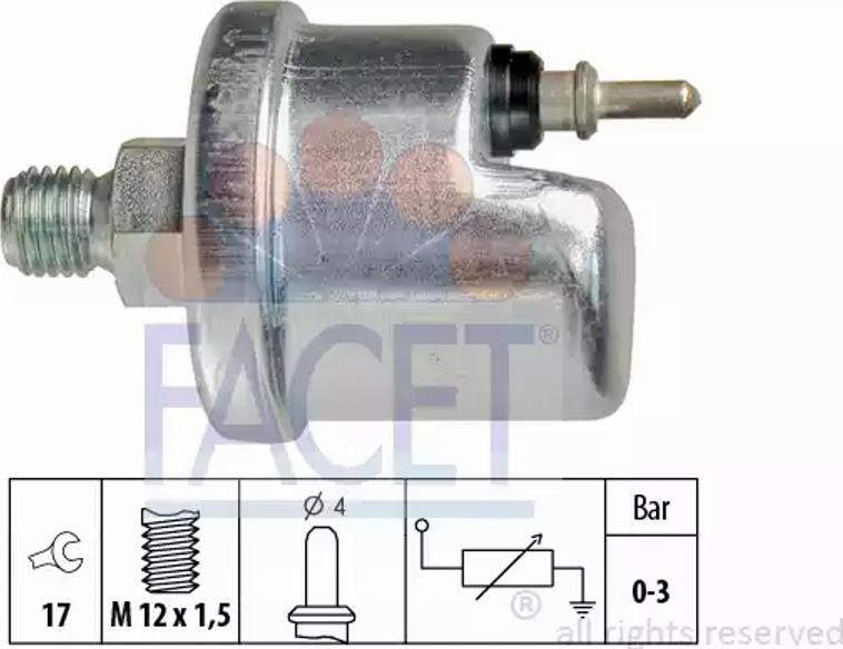 FACET 7.0630 - Sensore, Pressione olio autozon.pro