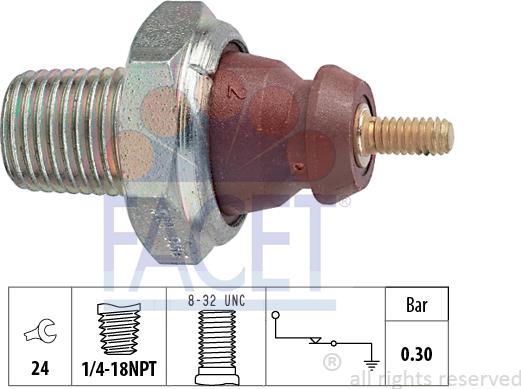 FACET 70.011 - Sensore, Pressione olio autozon.pro