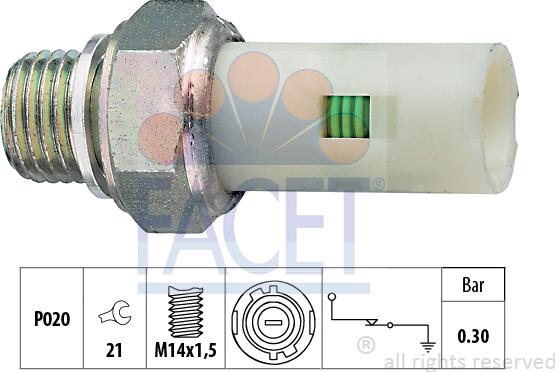 FACET 70.076 - Sensore, Pressione olio autozon.pro