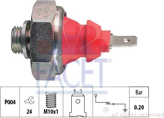 FACET 7.0072 - Sensore, Pressione olio autozon.pro