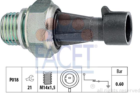 FACET 70.129 - Sensore, Pressione olio autozon.pro