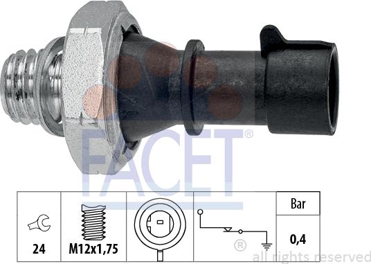 FACET 70.222 - Sensore, Pressione olio autozon.pro