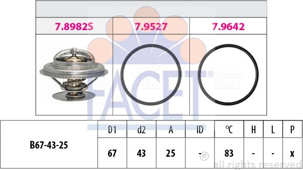 FACET 7.8982 - Termostato, Refrigerante autozon.pro