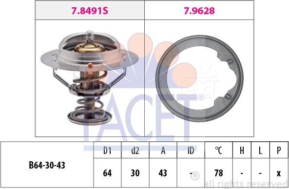 FACET 7.8496 - Termostato, Refrigerante autozon.pro