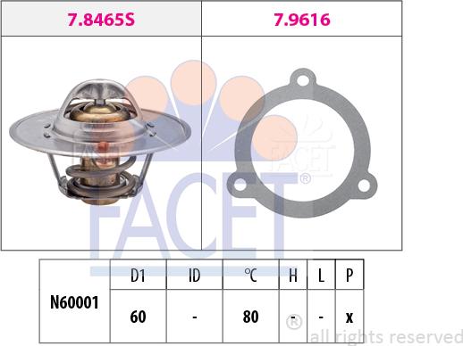 FACET 78.465 - Termostato, Refrigerante autozon.pro